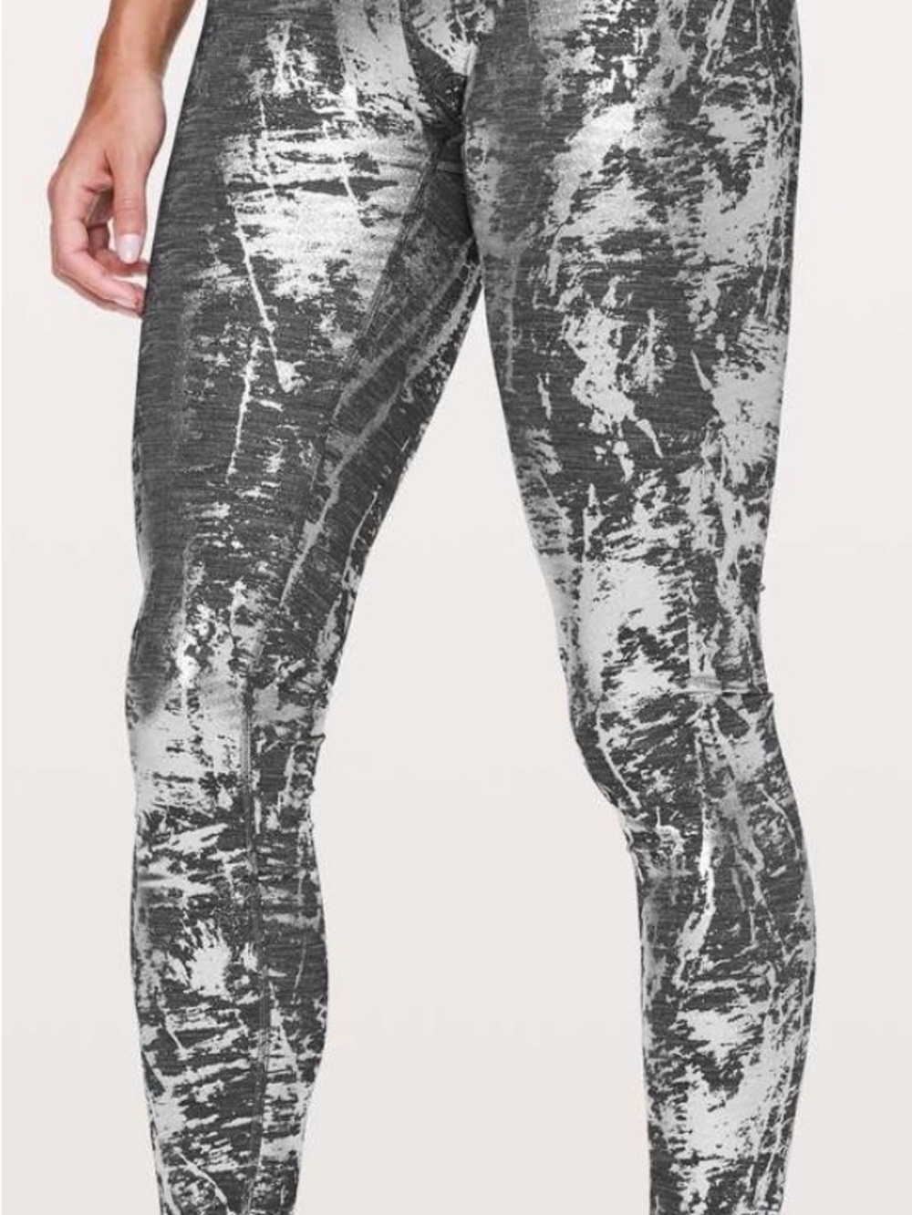 lululemon athletica Black & Silver Marble-Print Leggings
